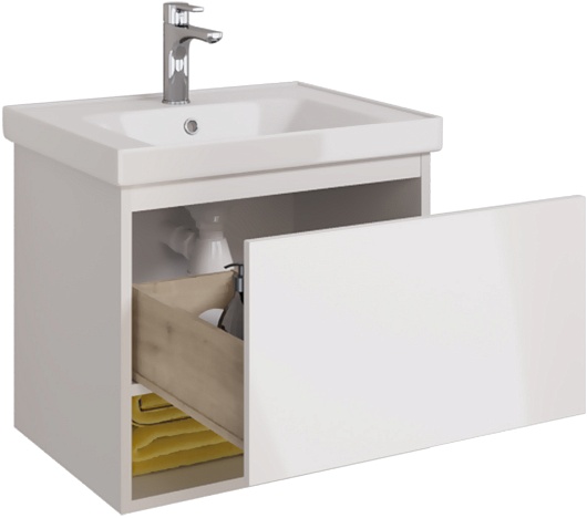 Dreja Тумба под раковину Perfecto 60 подвесная белая – фотография-6